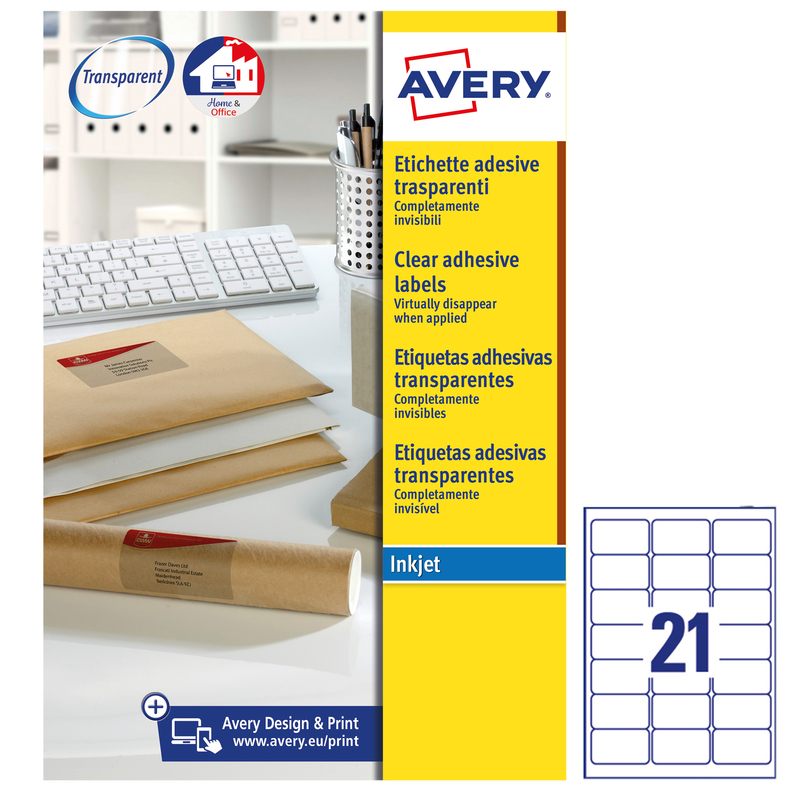 Poliestere adesivo J8560 trasparente 25fg A4 63