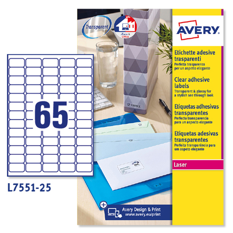 Poliestere adesivo L7551 trasparente 25fg A4 38
