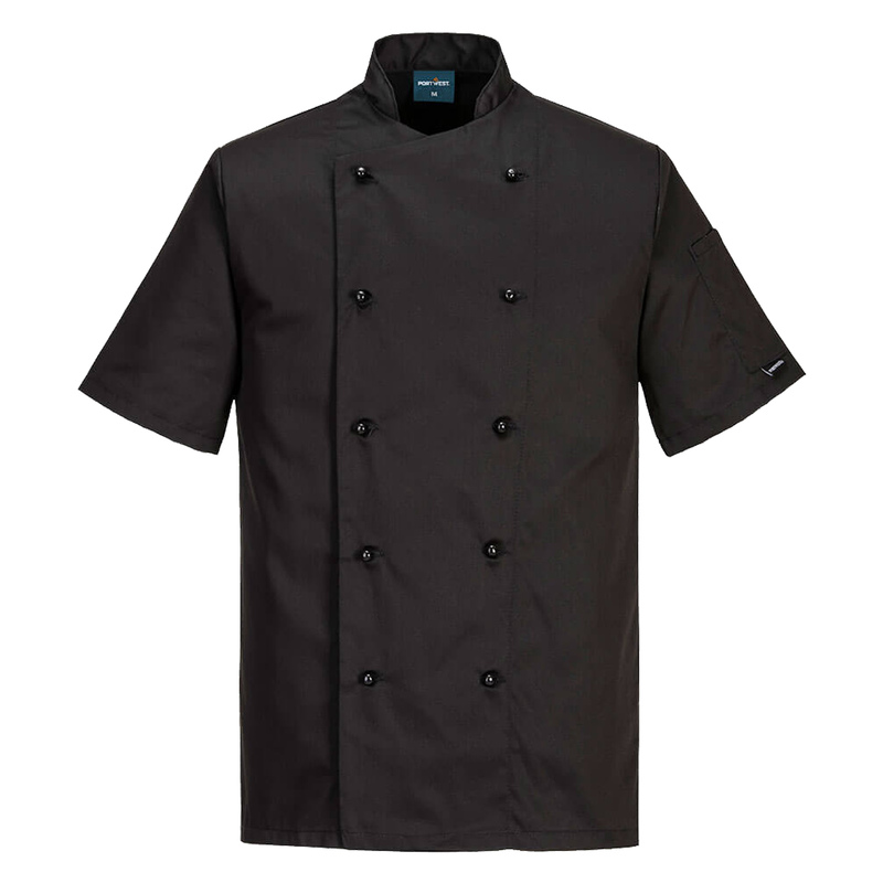 Giacca da cuoco Kent a maniche corte tg XL nero Portwest