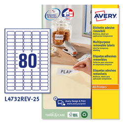 Etichetta adesiva L4732REV bianca rimovibili 25fg A435