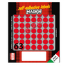 Etichetta adesiva rosso tonda D14mm (10fogli x 63etichette) Markin