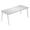 Scrivania lineare Easy struttura bianca gambe inclinate 180x80cm grigio