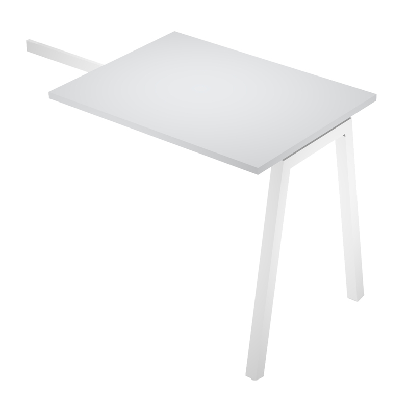 Allungo reversibile dx/sx 80x60cm piano BIANCO per scrivania struttura bianca ga