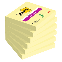 Cf. 6pz 90 foglietti Post-itR Super Sticky 76x76mm 654-6SS giallo Canary
