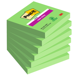 Cf. 6pz 90 foglietti Post-itR Super Sticky 76x76mm 654-6SS verde