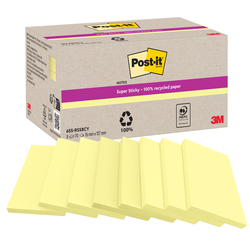 Cf. 8pz blocco 70fg Post-itRSuperSticky carta riciclata 76x127mm 622R-SS8CY gial