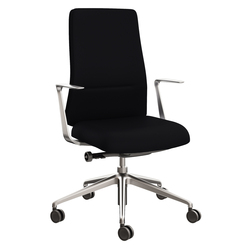 Poltrona direzionale c/bracc Bull BUB in ecopelle nero