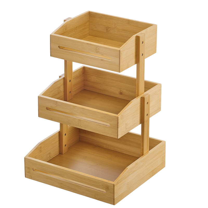 Espositore buffet 3 piani 33x30x41cm bamboo naturale Leone