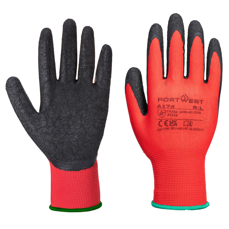 Guanti A174 Flex Grip tg L lattice rosso/nero Portwest