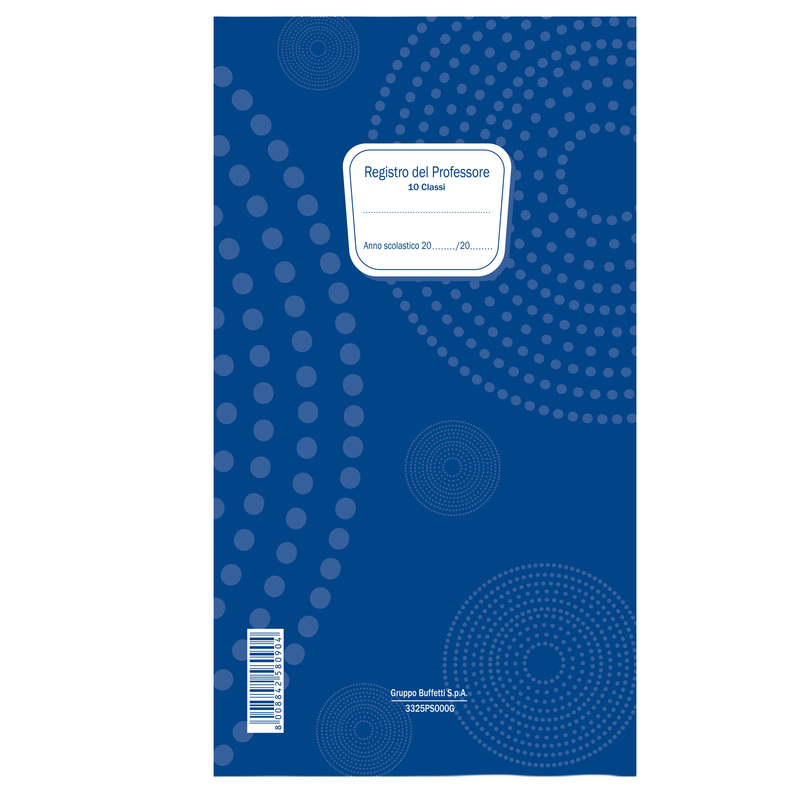 Registro del Professore (10 classi) 31x17cm 3325PS000G Data Ufficio