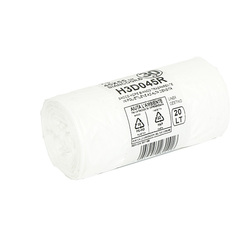 30 sacchi rifiuti 20L 45x55cm 15my HDPE bianco Bio Extrusion