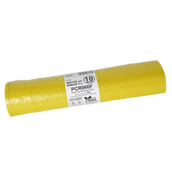 10 sacchi rifiuti PCR 120L 90x120cm 60gr giallo Bio Extrusion