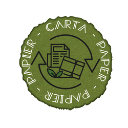 Etichetta autoadesiva raccolta differenziata carta vinile in verde Medial Intern