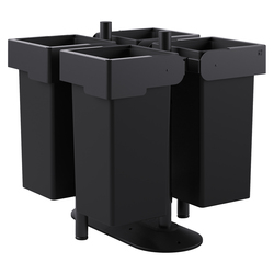 Portarifiuti quadruplo su base con contenitori 73+73+73+73lt Stilcasa