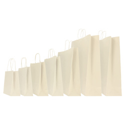 25 SHOPPERS CARTA KRAFT 18x8x24CM TWISTED AVORIO