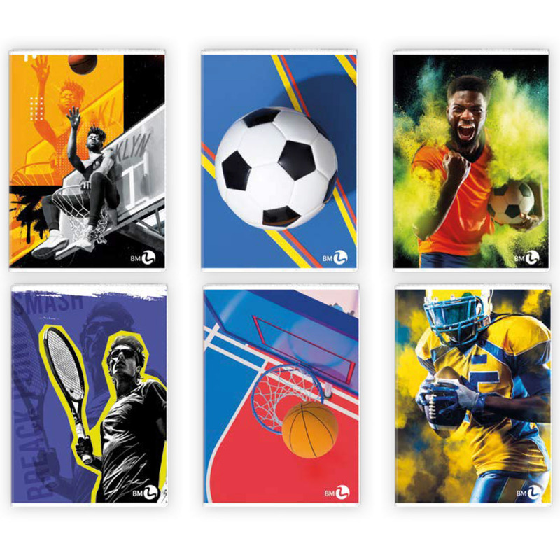 Maxiquaderno A4 40fg+2 80gr 4mm Sport BM