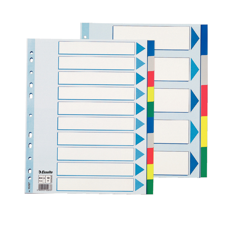 Separatore neutro in PPL 10 tasti colorati f.to A4 MAXI 24