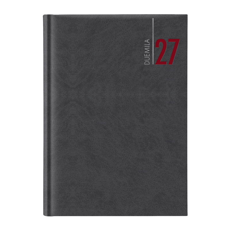 Agenda giornaliera 2027 dim.14,5x20,5cm cop. in carta imbottita nero