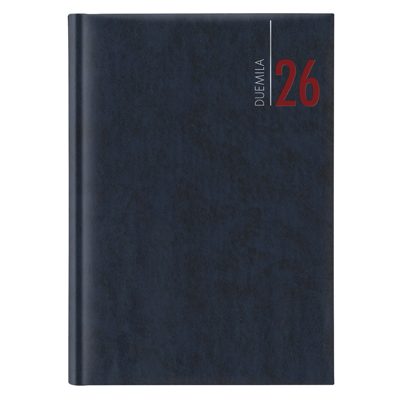 Agenda giornaliera 2027 dim.14,5x20,5cm cop. in carta imbottita blu