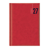 Agenda giornaliera 2027 dim.17x24cm cop. in carta imbottita rosso