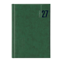 Agenda settimanale 2027 dim.17x24cm cop. in carta imbottita verde