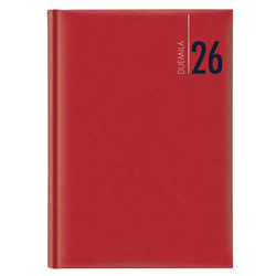 Agenda settimanale 2027 dim.17x24cm cop. in carta imbottita rosso