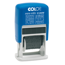 Timbro mini polinomio S120/W 12diciture 4mm autoinchiostrante COLOP
