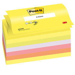 BLOCCO Post-itÂ® Super Sticky Z-Notes 76x127mm 100fg R350NR ASSORT.NEON