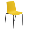 Seduta in polipropilene con base nero opaco Candy Giallo Grandsoleil