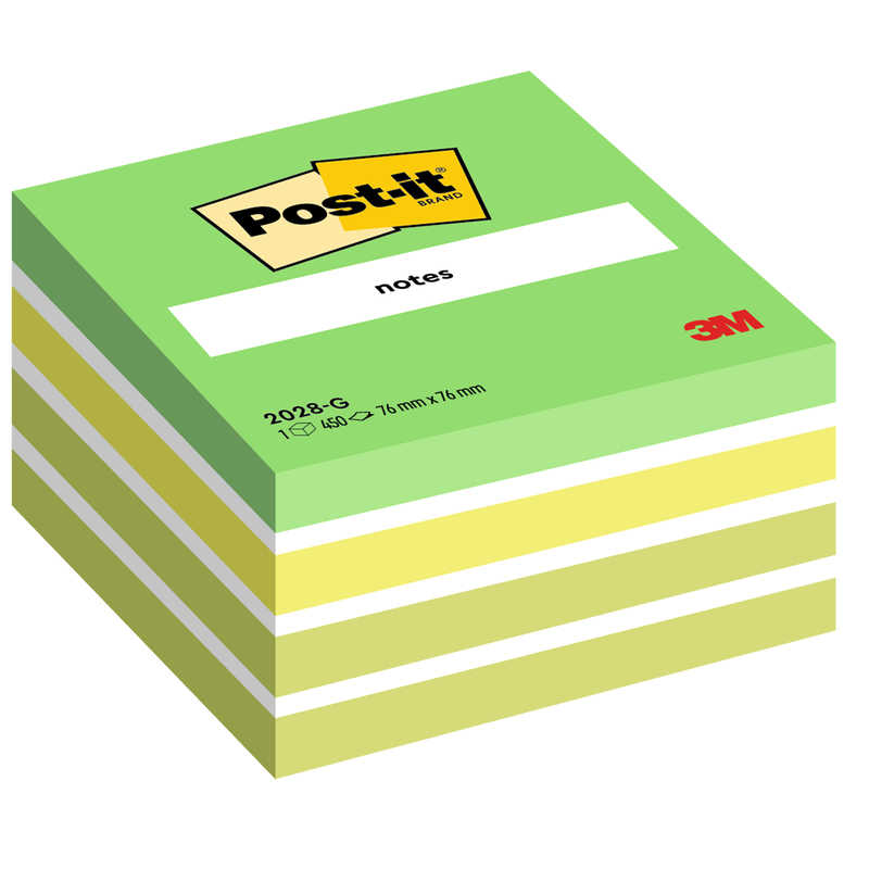 BLOCCO CUBO 450foglietti Post-itR 76x76mm 2028-G PASTELLO VERDE