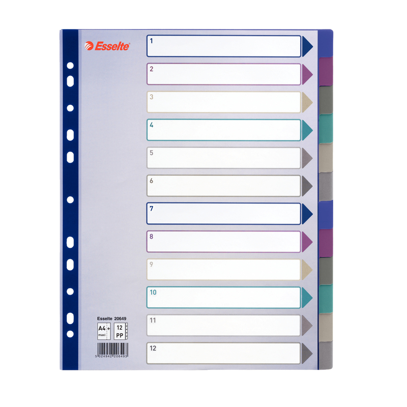 Separatore in PPL traslucido 12 tasti f.to A4 MAXI 24