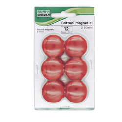 BLISTER 12 MAGNETI MR-30 ROSSO DIAM.30MM