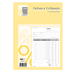 BLOCCO FATTURE 3 ALIQUOTE IVA 2COPIE 50FOGLI AUTORIC. 29