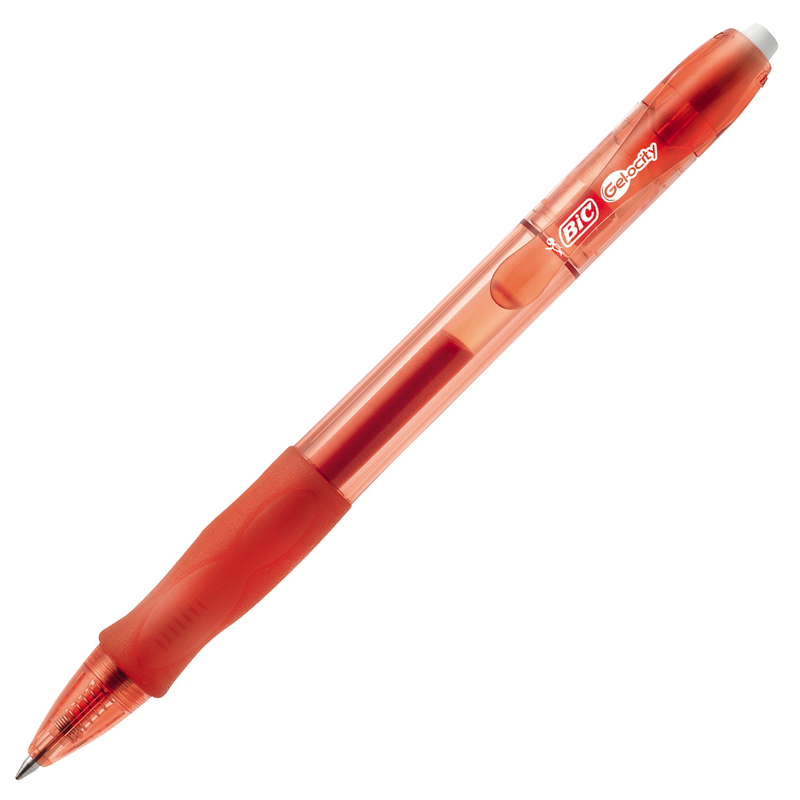 Scatola 12 penna sfera scatto GELOCITY 0,7mm rosso BIC