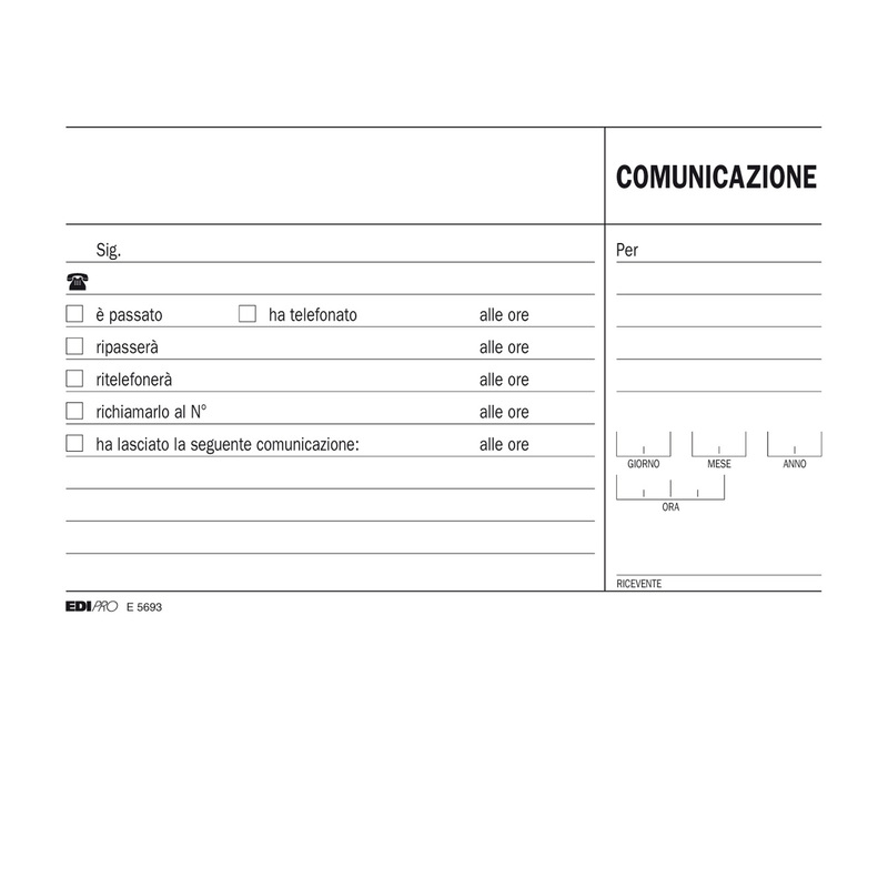 BLOCCO COMUNICAZIONI TELEFONICHE 100FG USO MANO 9