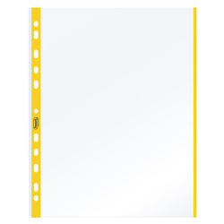 10 BUSTE FORATE 21x29.7cm C/BANDA COLORE GIALLO 01/0165