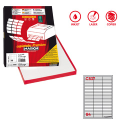 Etichetta adesiva C/537 bianca 100fg A4 67x10mm (84et/fg) Markin