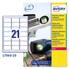 Poliestere adesivo L7060 bianco 20fg A4 63,5x38,1mm (21et/fg) laser Avery