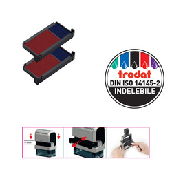 Blister da 2 tamponi 6/4912-2 Blu/Rosso Trodat