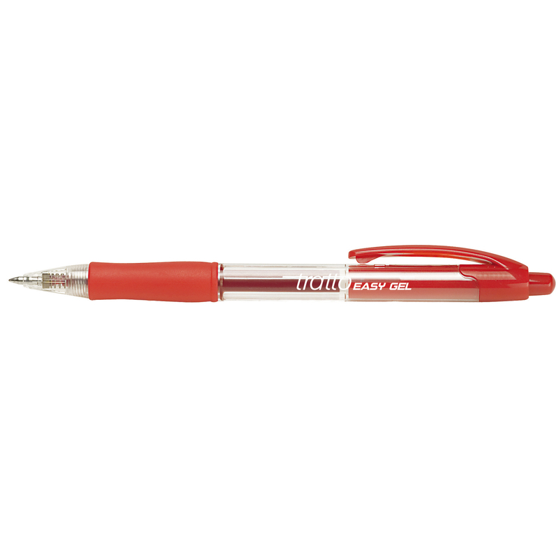 Penna sfera scatto EASY GEL tratto 0,5mm rosso TRATTO