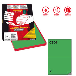 Etichetta adesiva C/509 verde 100fg A4 210x148,5mm (2et/fg) Markin