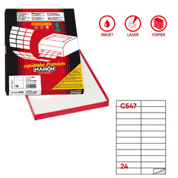 Etichetta adesiva C/547 bianca 100fg A4 105x25mm (24et/fg) Markin