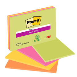 BLOCCO 45foglietti Post-itÂ® Super Sticky 203x152mm MEETING NOTE NEON 6845-SSP
