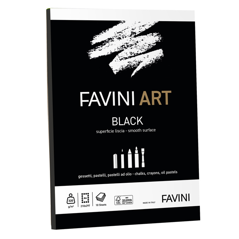 Blocco collato Black Favini Art 10fg 320gr A4