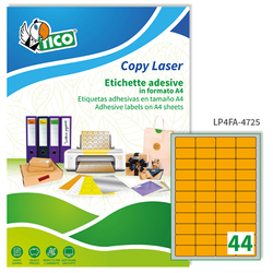Etichetta adesiva LP4F arancio fluo 70fg A4 47