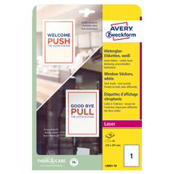 Adesivi per finestre in carta con pellicola 210x297mm 1adesivo/fg