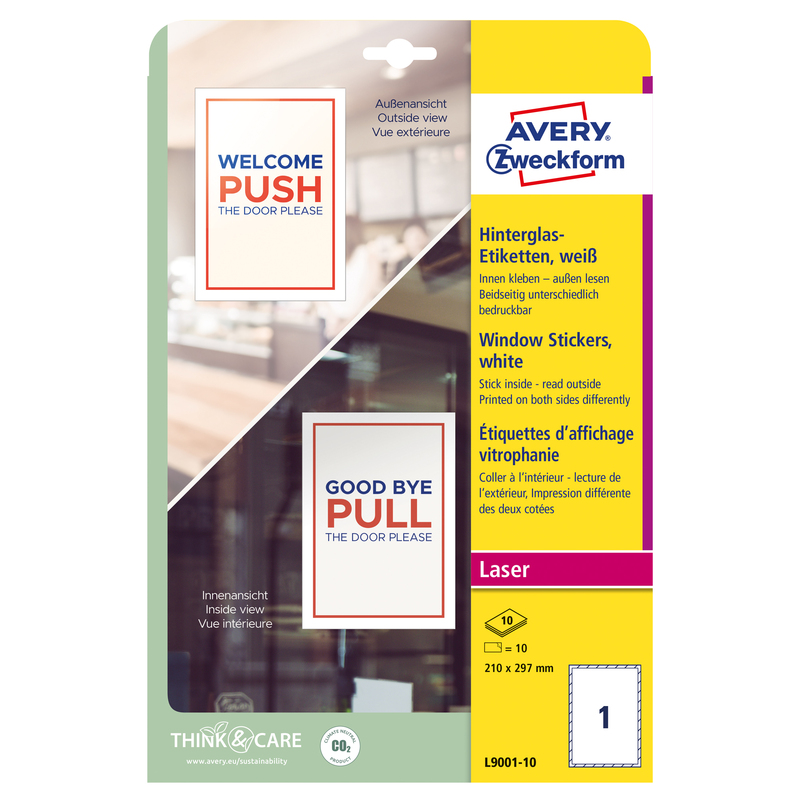 Adesivi per finestre in carta con pellicola 210x297mm 1adesivo/fg