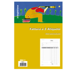 BLOCCO FATTURE 3 ALIQUOTE IVA 3COPIE 33FOGLI AUTORIC. 29