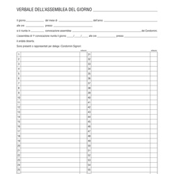REGISTRO VERBALI ASSEMBLEA CONDOMINIO 96PAG 31X24,5CM E2529