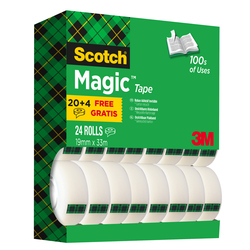 Promo pack 20+4 nastro adesivo ScotchÂ® MagicÂ 810 19mmx33mt